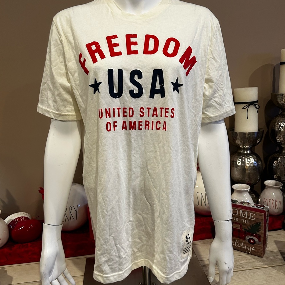 Under Armour Freedom Vintage USA Logo Short-Sleeve T-Shirt for Men MEDIUM - Picture 7 of 7